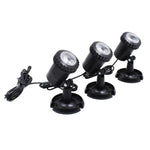 ไฟสปอร์ตไลท์พลังงานแสงอาทิตย์แบบเสียบพื้น 3 in 1 สีแดง เขียว น้ำเงิน สำหรับสนามหญ้า สระว่ายน้ำ ดำน้ำ