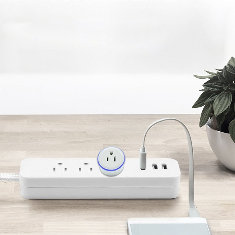 ปลั๊ก WiFi รูปทรงกลม 10A 2.4GHz ขนาดเล็ก ควบคุมระยะไกลผ่านแอป ตั้งเวลาทำงานได้ รองรับ Alexa & Google Home พร้อมไฟหายใจหลากสี AC 100-240V ปลั๊ก US