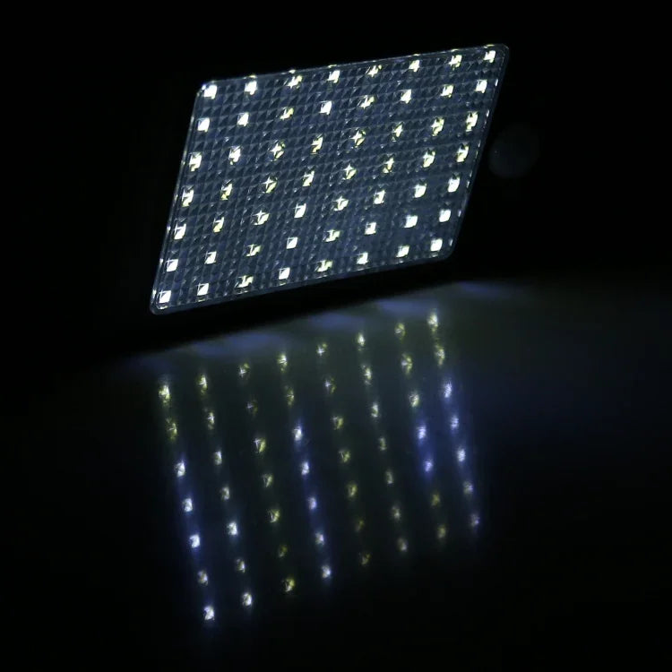 ไฟผนังพลังงานแสงอาทิตย์ 12W 56 ดวง LED SMD 2835 สำหรับใช้ในบ้านและกลางแจ้ง กันน้ำ IP65 ควบคุมระยะไกล พร้อมเซนเซอร์ตรวจจับร่างกายมนุษย์