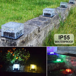 โคมไฟฝังดินพลังงานแสงอาทิตย์กระจกนิรภัยสี่เหลี่ยมสำหรับกลางแจ้ง LED สำหรับตกแต่งสวน กันน้ำ IP55 ขนาด 7 x 7 x 5 ซม.