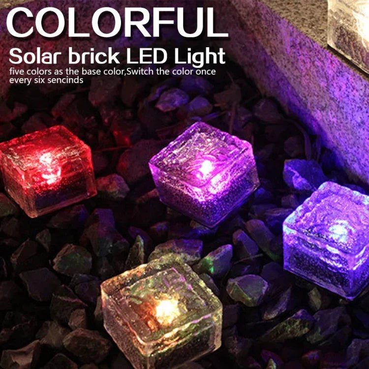 โคมไฟฝังดินพลังงานแสงอาทิตย์กระจกนิรภัยสี่เหลี่ยมสำหรับกลางแจ้ง LED สำหรับตกแต่งสวน กันน้ำ IP55 ขนาด 7 x 7 x 5 ซม.