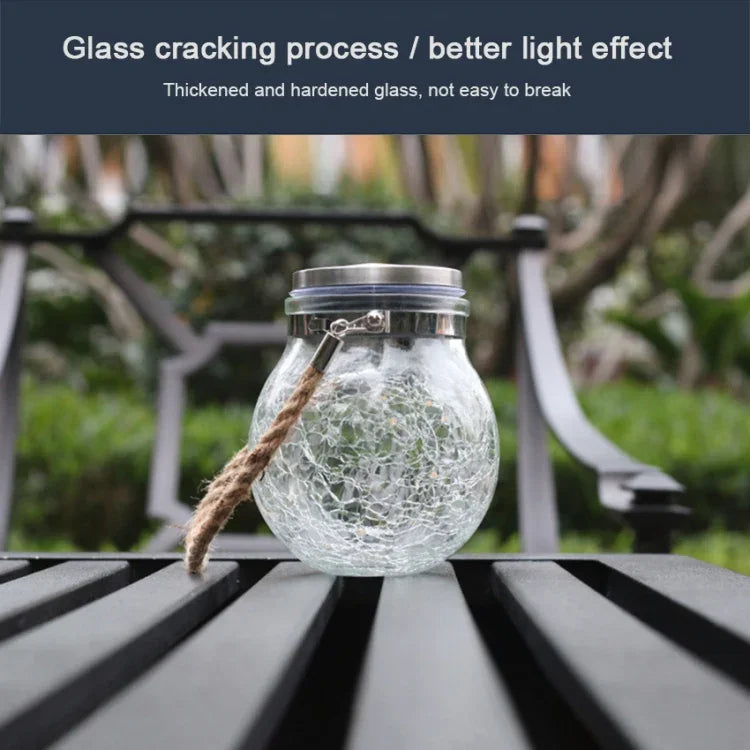 Solar Energy Glass Bottle Pendent Lamp IP55 Waterproof Outdoor Garden Decoration Light, Warm White Light