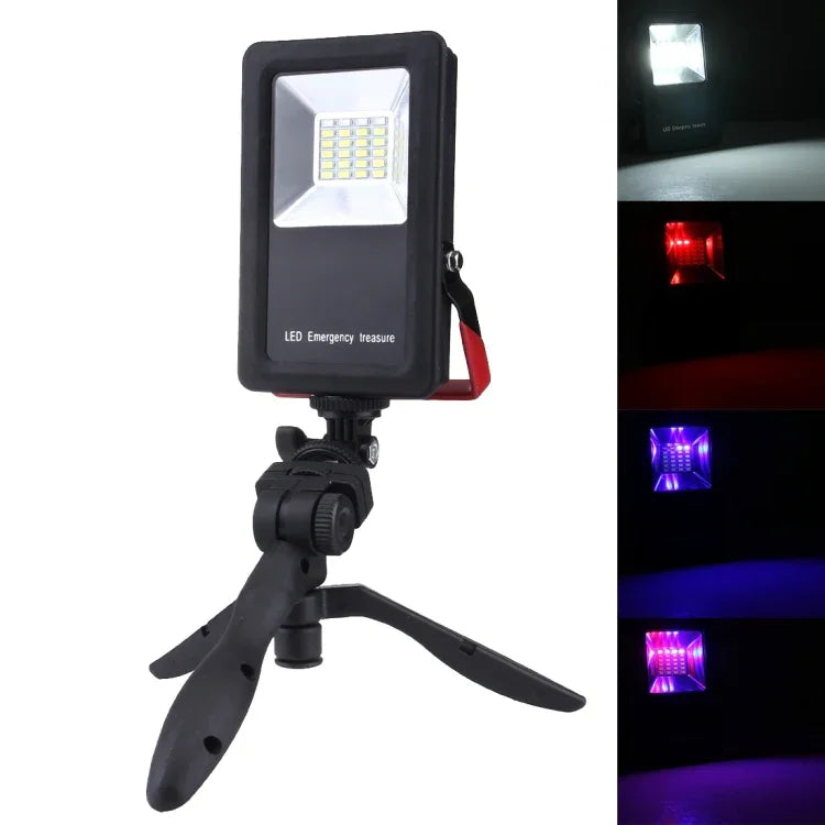 ไฟเตือนกระพริบสีแดงและน้ำเงิน 24 ดวง LED SMD5730 2400LM 6000-6500K แบบพกพาพร้อมที่จับ กำลังไฟ 30W/2400LM 6000-6500K