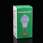 หลอดไฟ LED E27 5W 12 ดวง SMD 5730 300LM พร้อมเซนเซอร์ตรวจจับความเคลื่อนไหวอินฟราเรด ระยะเซนเซอร์: 4-6 เมตร, AC 220V, E27 5W แสงขาว, E27 5W แสงวอร์มไวท์