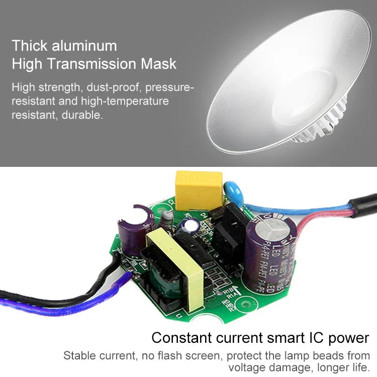 โคมไฟเหมือง LED 50W สำหรับคลังสินค้า โรงงาน เวิร์กช็อป ป้องกันการระเบิด รุ่นวิศวกรรม ตะขอไม่มีโซ่, 50W, รุ่นวิศวกรรม