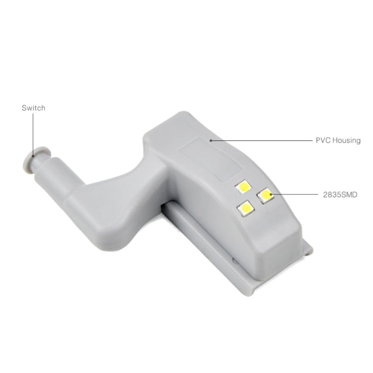 โคมไฟเซนเซอร์ LED บานพับในตู้เสื้อผ้าขนาด 0.3W เปิด-ปิดอัตโนมัติ 3 ดวง LED, 1 ชิ้น แสงขาว, 1 ชิ้น แสงวอร์มไวท์