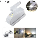 ชุด 10 ชิ้น โคมไฟเซ็นเซอร์บานพับใน 0.3W สากล สำหรับตู้เสื้อผ้า 3 หลอด LED ไฟกลางคืน เปิด/ปิดอัตโนมัติ, 10 ชิ้น ไฟสีขาว, 10 ชิ้น ไฟสีขาวอุ่น