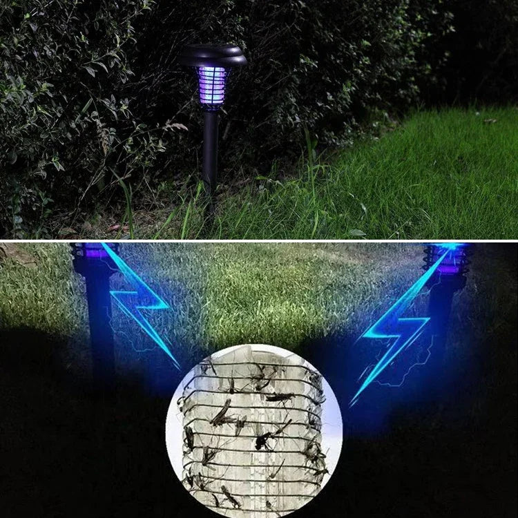 โคมไฟสนามหญ้าฟาร์มกำจัดยุงและแมลงพลังงานแสงอาทิตย์ LED กันน้ำ IP44