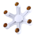 1 to 6 E27 Standard Lamp Holder Base Converter LED Light Bulbs Socket Adapter, 1 to 6