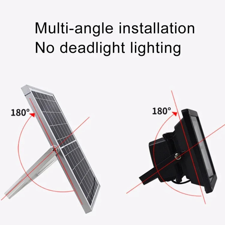 ไฟสปอร์ตไลท์พลังงานแสงอาทิตย์ 30W 170 LEDs กันน้ำ IP67 พร้อมรีโมทคอนโทรล, 30W