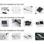 ไฟสปอร์ตไลท์พลังงานแสงอาทิตย์ 30W 170 LEDs กันน้ำ IP67 พร้อมรีโมทคอนโทรล, 30W