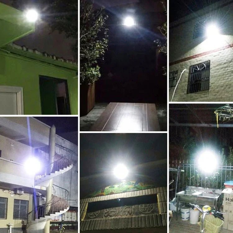 ไฟสปอร์ตไลท์พลังงานแสงอาทิตย์ 30W 170 LEDs กันน้ำ IP67 พร้อมรีโมทคอนโทรล, 30W