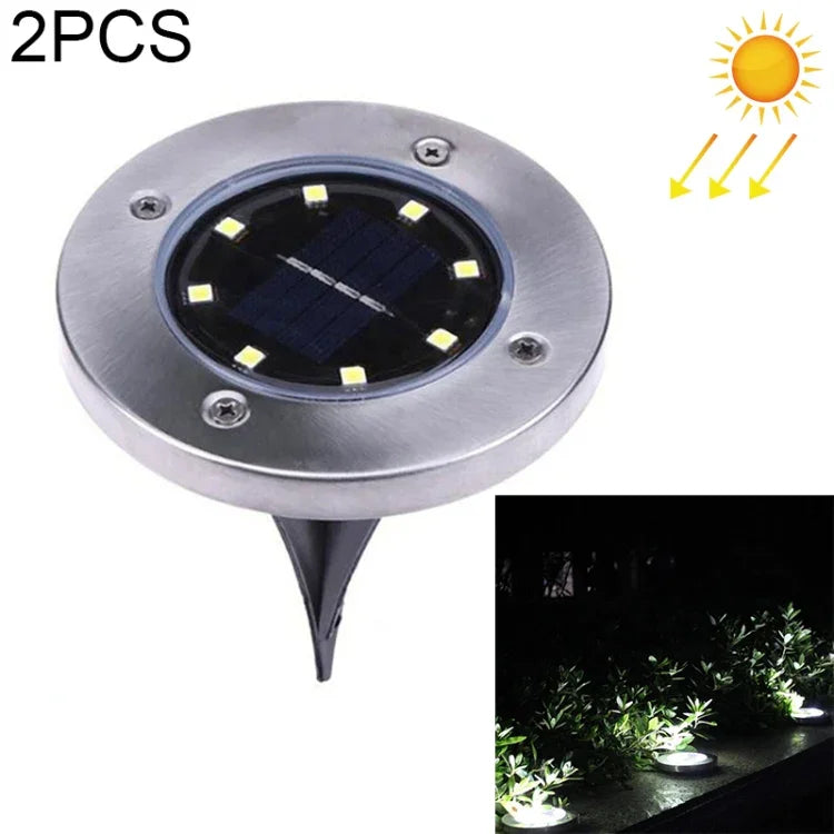 โคมไฟ LED SMD 5050 ฝังดินสำหรับทางเดินกลางแจ้งและพื้นระเบียงสวน, 8 LEDs แสงขาว, 8 LEDs แสงขาวอุ่น