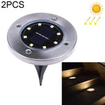โคมไฟ LED SMD 5050 ฝังดินสำหรับทางเดินกลางแจ้งและพื้นระเบียงสวน, 8 LEDs แสงขาว, 8 LEDs แสงขาวอุ่น