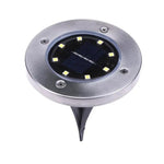 โคมไฟ LED SMD 5050 ฝังดินสำหรับทางเดินกลางแจ้งและพื้นระเบียงสวน, 8 LEDs แสงขาว, 8 LEDs แสงขาวอุ่น