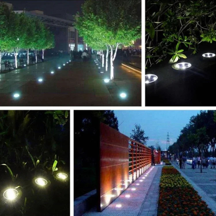 โคมไฟ LED SMD 5050 ฝังดินสำหรับทางเดินกลางแจ้งและพื้นระเบียงสวน, 8 LEDs แสงขาว, 8 LEDs แสงขาวอุ่น
