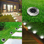 โคมไฟ LED SMD 5050 ฝังดินสำหรับทางเดินกลางแจ้งและพื้นระเบียงสวน, 8 LEDs แสงขาว, 8 LEDs แสงขาวอุ่น