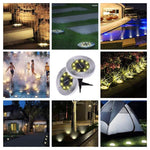 โคมไฟ LED SMD 5050 ฝังดินสำหรับทางเดินกลางแจ้งและพื้นระเบียงสวน, 8 LEDs แสงขาว, 8 LEDs แสงขาวอุ่น