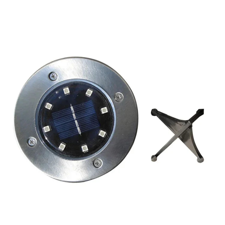 โคมไฟ LED SMD 5050 ฝังดินสำหรับทางเดินกลางแจ้งและพื้นระเบียงสวน, 8 LEDs แสงขาว, 8 LEDs แสงขาวอุ่น