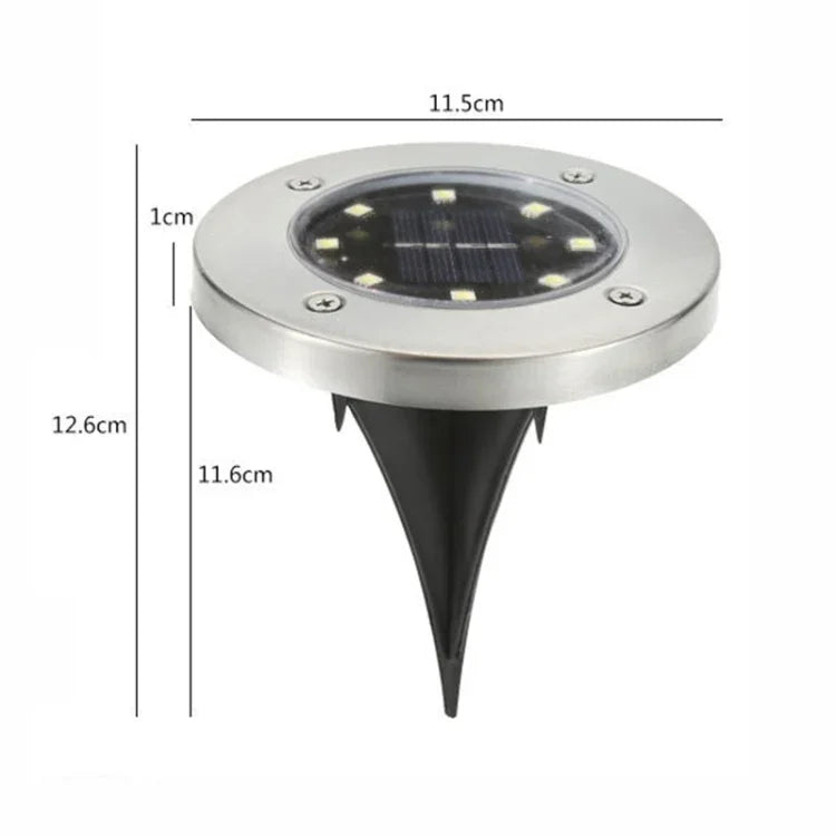 โคมไฟ LED SMD 5050 ฝังดินสำหรับทางเดินกลางแจ้งและพื้นระเบียงสวน, 8 LEDs แสงขาว, 8 LEDs แสงขาวอุ่น