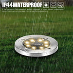 โคมไฟ LED SMD 5050 ฝังดินสำหรับทางเดินกลางแจ้งและพื้นระเบียงสวน, 8 LEDs แสงขาว, 8 LEDs แสงขาวอุ่น