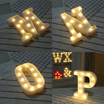 ไฟ LED แขวนตั้งพื้นสีขาวอุ่น ใช้แบตเตอรี่ รุ่น A, N, B, O, C, P, D, Q, E, R, F, G, T, U, V, I, W, J, K, X, L, M, Z