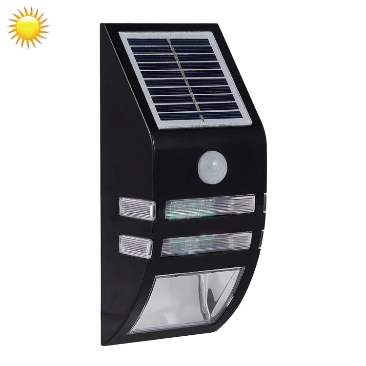 ไฟผนังกลางแจ้ง 80 LM 6000-6500K พร้อมแผงโซลาร์เซลล์ 5V 0.5W, แสงขาว 0.2W