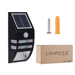 ไฟผนังกลางแจ้ง 80 LM 6000-6500K พร้อมแผงโซลาร์เซลล์ 5V 0.5W, แสงขาว 0.2W