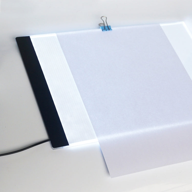 กล่องไฟ LED สำหรับลอกลายงานศิลปะ ขนาด A4 แบบพกพา USB บางพิเศษ สำหรับศิลปิน วาดภาพ ร่างภาพ อนิเมชั่น และดูภาพเอ็กซ์เรย์ ไม่มีการควบคุมความสว่าง ไม่มีที่ชาร์จ