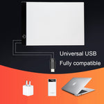 กล่องไฟ LED สำหรับลอกลายงานศิลปะ ขนาด A4 แบบพกพา USB บางพิเศษ พร้อมการควบคุมความสว่าง สำหรับศิลปิน วาดภาพ ร่างภาพ อนิเมชั่น และดูภาพเอ็กซ์เรย์ มีการควบคุมความสว่าง