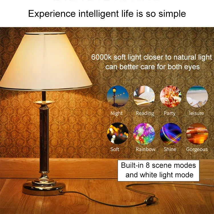 โคมไฟ LED 6000K ใช้งานร่วมกับ Alexa & Google Home, AC 85-265V