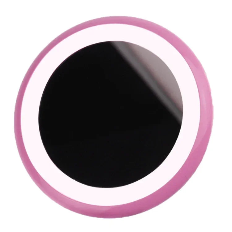 OneFire โคมไฟตั้งโต๊ะรูปโดนัท LED 10 ดวง 1W ชาร์จได้ พร้อมกระจกแต่งหน้า, DC 5V, 1W สีชมพู