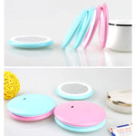 OneFire โคมไฟตั้งโต๊ะรูปโดนัท LED 10 ดวง 1W ชาร์จได้ พร้อมกระจกแต่งหน้า, DC 5V, 1W สีชมพู