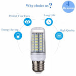 หลอดไฟ LED 56 ดวง SMD 5730, AC 220V, 5W แสงขาว 220V, 5W แสงวอร์มไวท์ 220V