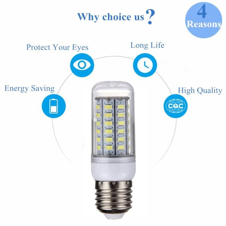 หลอดไฟ LED 56 ดวง SMD 5730, AC 220V, 5W แสงขาว 220V, 5W แสงวอร์มไวท์ 220V
