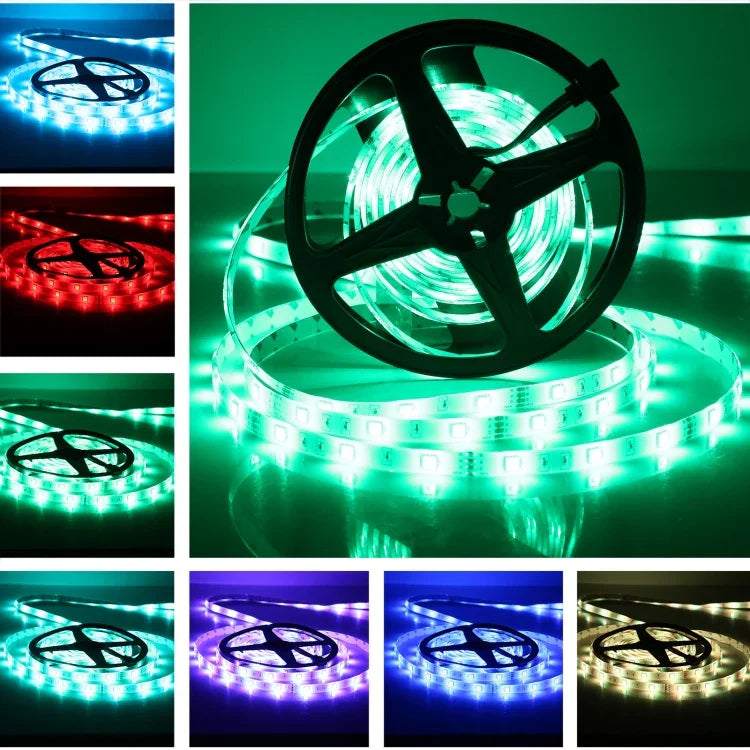 ไฟเส้น LED RGB 5050 SMD 150 LED กันน้ำ IP65 5 เมตร พร้อมรีโมท 24 ปุ่ม, ปลั๊ก EU, 5 เมตร 150 LED IP65