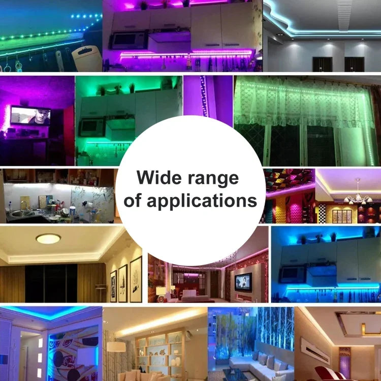 ไฟเส้น LED RGB 5050 SMD 150 LED กันน้ำ IP65 5 เมตร พร้อมรีโมท 24 ปุ่ม, ปลั๊ก EU, 5 เมตร 150 LED IP65