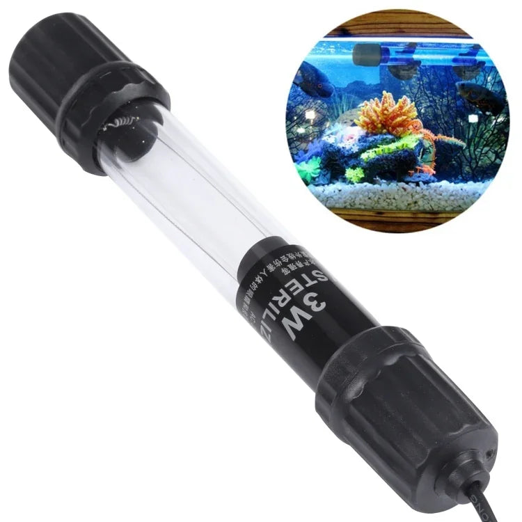 UV-003 โคมไฟฆ่าเชื้อโรค UV 3W สำหรับตู้ปลา, ปลั๊ก EU, 3W