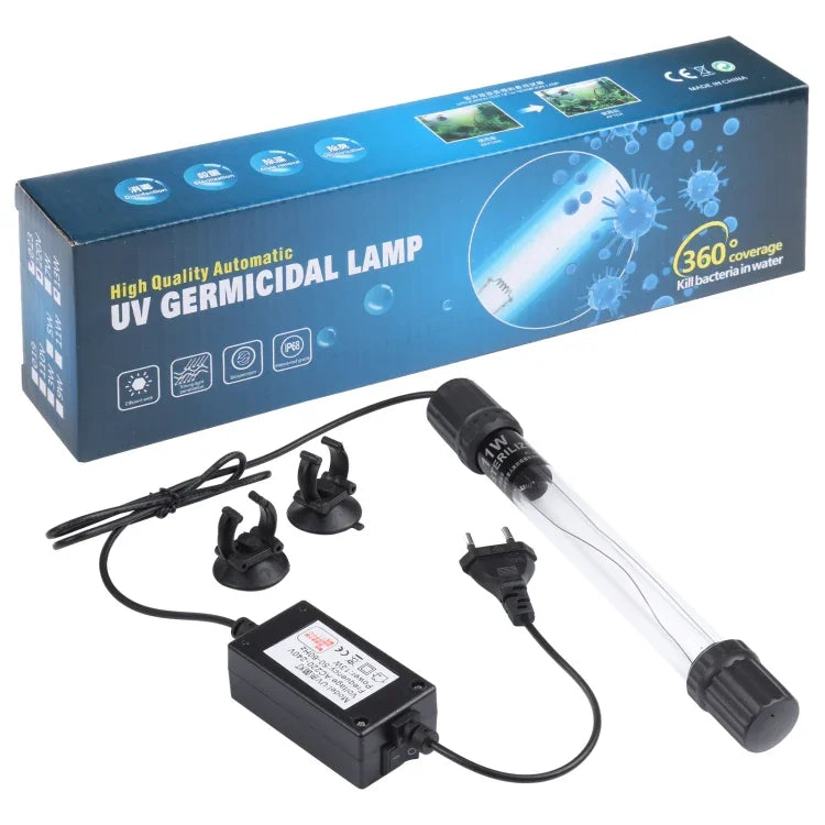 UV-011 โคมไฟฆ่าเชื้อโรค UV 11W สำหรับตู้ปลา, ปลั๊ก EU, 11W