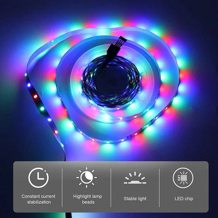 ไฟเชือก LED RGB 2030 SMD 5 เมตร แบบบอร์ดเปลือย, 12V, 2030 SMD RGB LED 5 เมตร แบบบอร์ดเปลือย