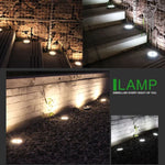 ไฟสวนพลังงานแสงอาทิตย์กันน้ำ IP65 8 หลอด LED 4 ชิ้น โคมไฟฝังดินสำหรับวิลล่า สวน และสนามหญ้า