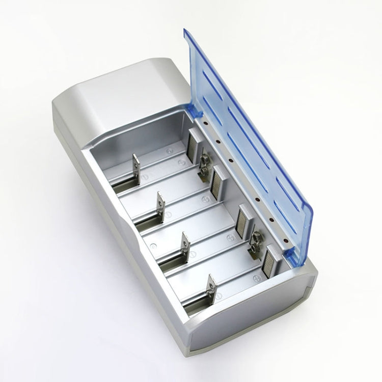 ที่ชาร์จแบตเตอรี่ 4 ช่อง สำหรับแบตเตอรี่ขนาด AA, AAA, C และ D, AC 100-240V, ปลั๊ก US
