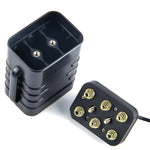 กล่องพาวเวอร์แบงค์แบบมัลติฟังก์ชัน 6 ช่อง 18650 พร้อมหัวกลม 8.4v และ USB 5v สองแรงดันไฟฟ้า ไม่รวมแบตเตอรี่, 8.4v