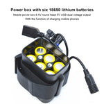 กล่องพาวเวอร์แบงค์แบบมัลติฟังก์ชัน 6 ช่อง 18650 พร้อมหัวกลม 8.4v และ USB 5v สองแรงดันไฟฟ้า ไม่รวมแบตเตอรี่, 8.4v