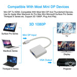 สายแปลง Mini DisplayPort เป็น VGA ความละเอียด 1080P, Mini DP เป็น VGA (สีขาว), Mini DP เป็น VGA (สีดำ)