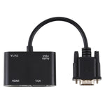 อะแดปเตอร์แปลง VGA เป็น HDMI + VGA 15 พิน พร้อมเสียง 2 in 1