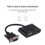 อะแดปเตอร์แปลง VGA เป็น HDMI + VGA 15 พิน พร้อมเสียง 2 in 1