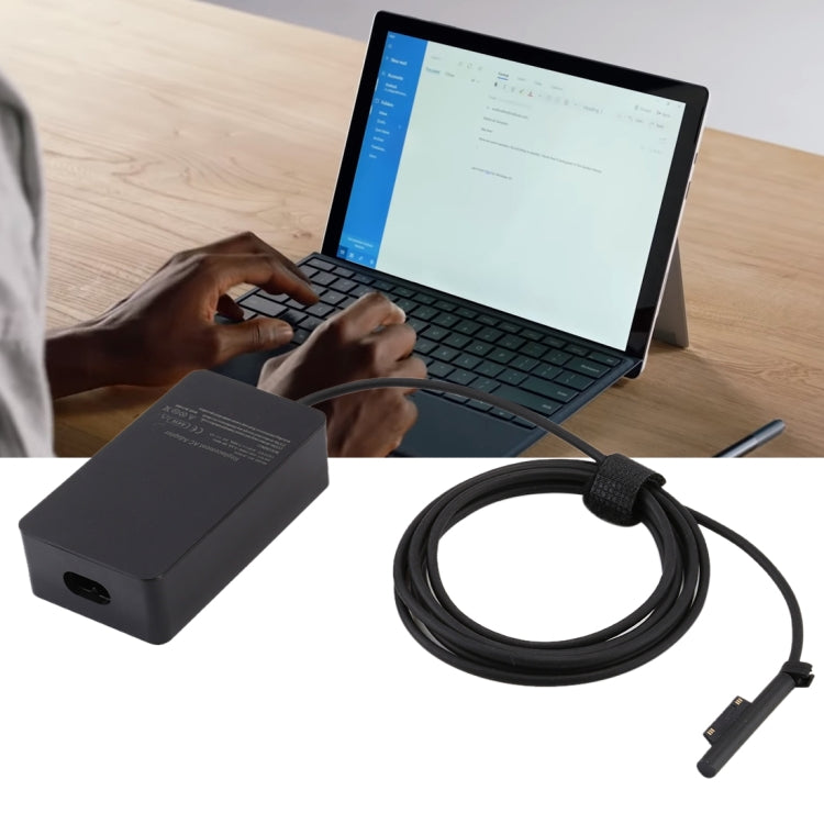 อะแดปเตอร์ชาร์จไฟ AC 15V 2.58A 44W รุ่น A1625 สำหรับ Microsoft Surface Pro 6 / Pro 5 (2017) / Pro 4, ปลั๊ก EU, MBC0294A, MBC0294D