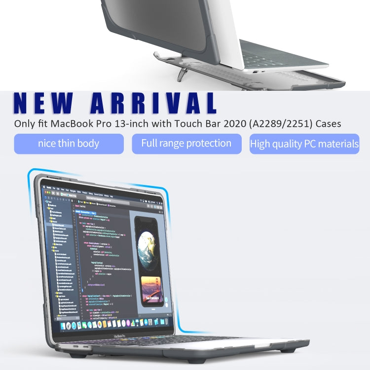 เคสป้องกันแล็ปท็อปสองสี PC + TPU สำหรับ MacBook Pro 13 นิ้ว 2022 & A2289 / A2251 / A2338 2020