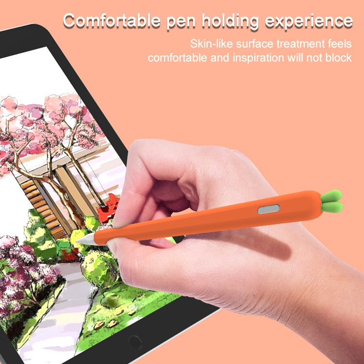 LOVE MEI เคสซิลิโคนป้องกันปากกา Stylus รูปแครอท สำหรับ Apple Pencil 2